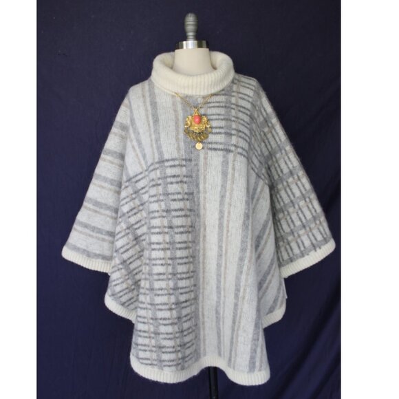 ICEWARE Vintage wool ponco cape jacket shawl aztec Fair Isles Icelandic Nordic - Picture 5 of 10